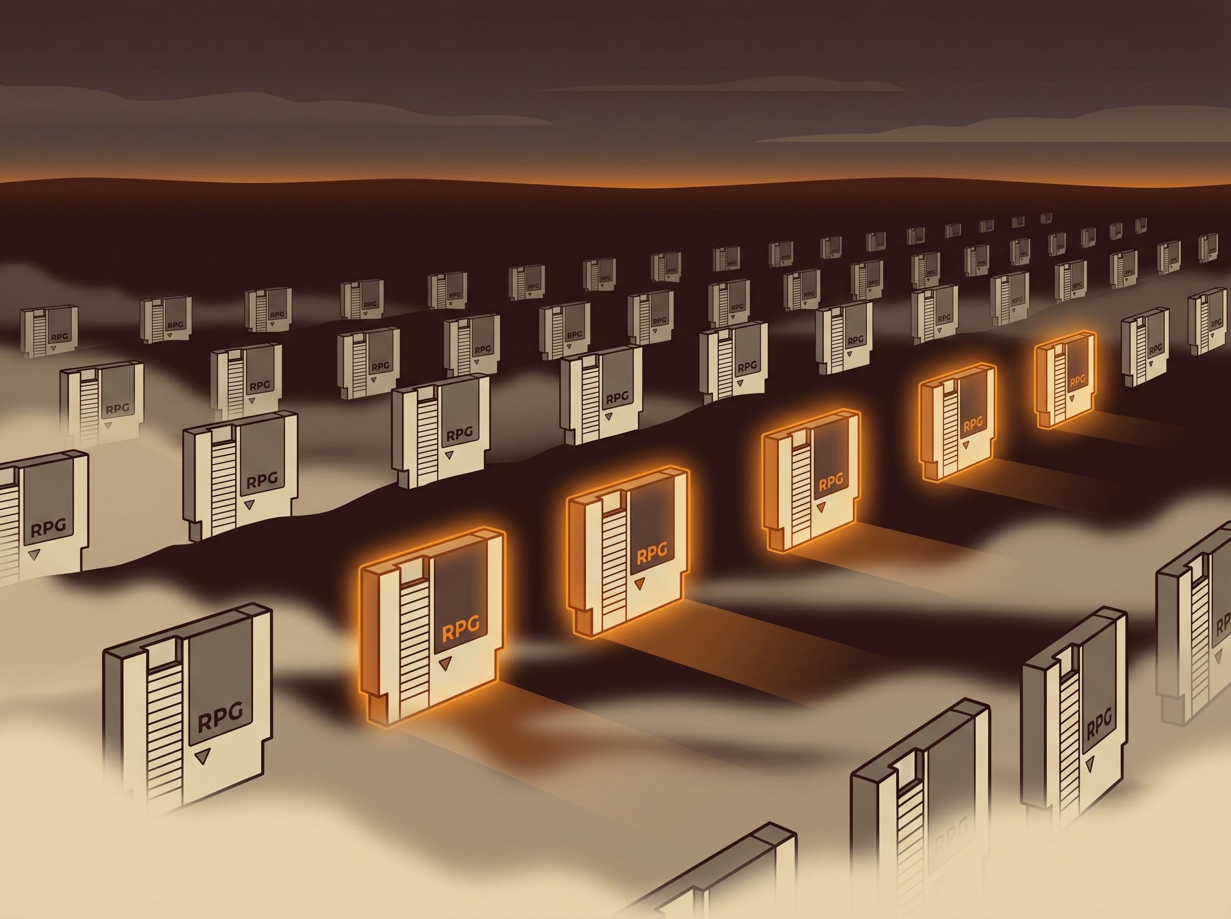Illustration of glowing server racks