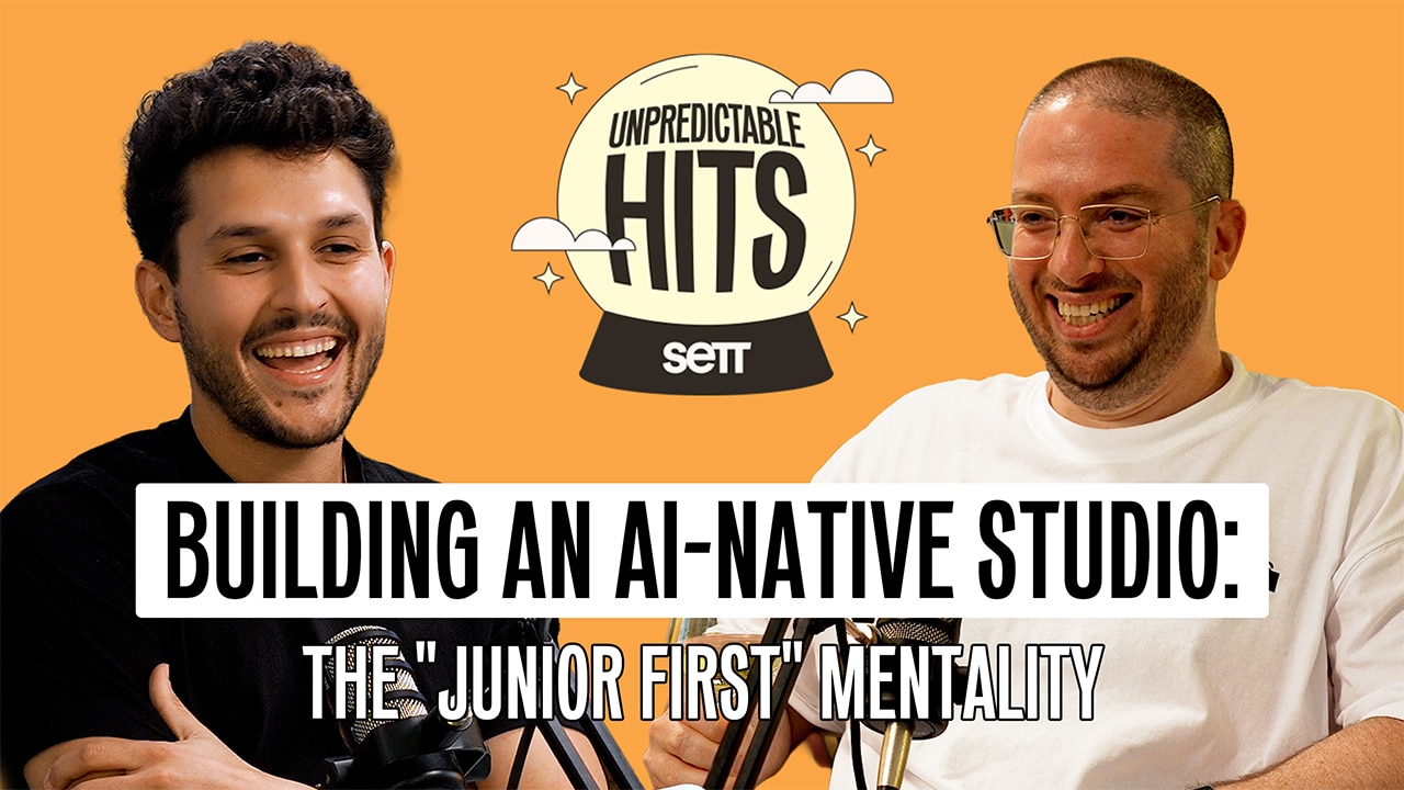 Unpredictable Hits podcast thumbnail: Building an AI-Native Studio